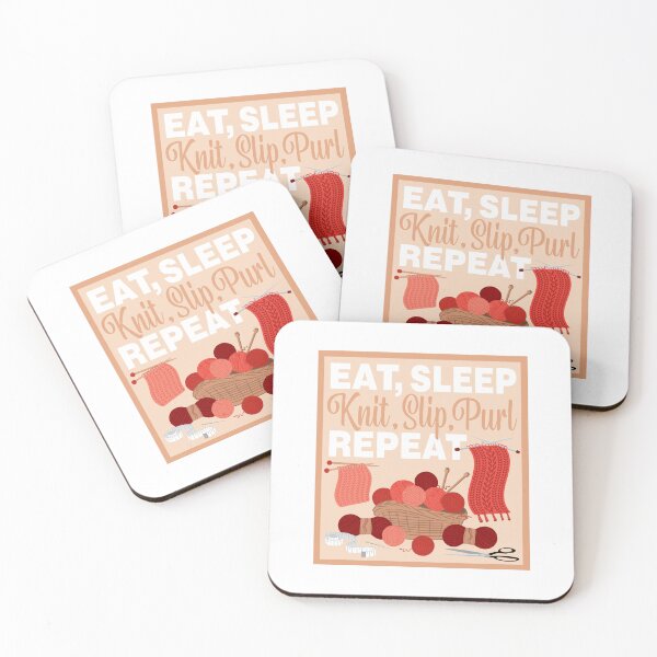 Item preview, Eat Sleep Repeat Knitting - Knitting items - RED designed and sold by StellarFX.