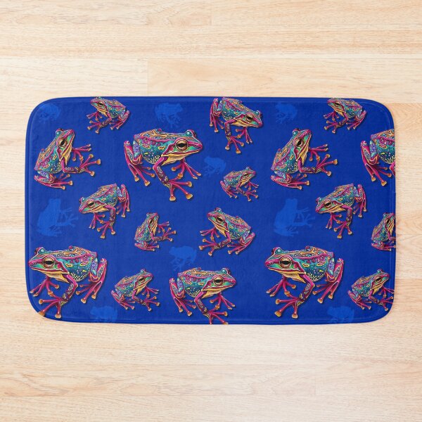 Item preview, Frog Artistic Colorful Painting Navy Blue pattern designed and sold by BeebooDesign.