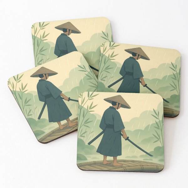 Item preview, Zen Warrior - Rain on Bamboo Bridge designed and sold by PosterFuel.