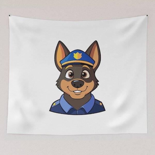 Item preview, Cartoon Police Dog in Uniform. designed and sold by GregorySmithRed.