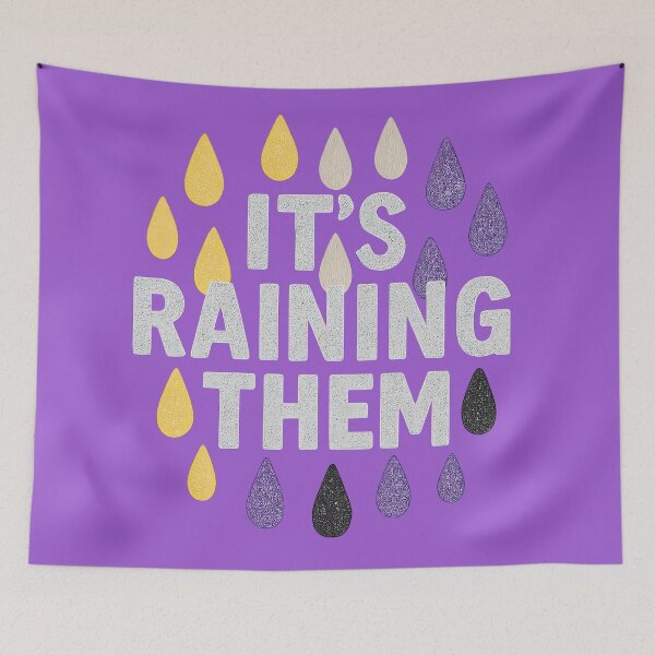 Item preview, It's Raining THEM - Non-binary pride (for dark colors) designed and sold by Oh, the HORROR!.