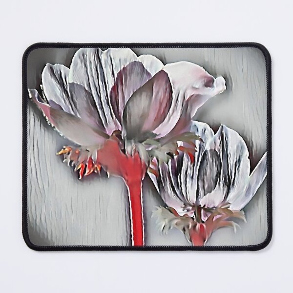 Item preview, 3 Elegant White Orchids with Red Stems | Minimalist Botanical Flower Art designed and sold by POETTICA.
