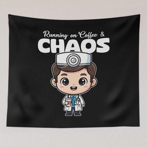 Item preview, RUNNING ON COFFEE AND CHAOS - DOCTOR GIFT designed and sold by KEF Custom.