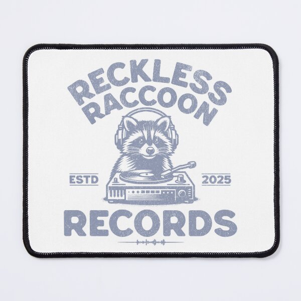Item preview, Reckless Raccoon Records – Cool DJ Raccoon Design | Music & Vinyl Vibes designed and sold by VariousGoodies.
