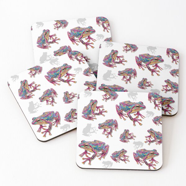 Item preview, Frog Artistic Colorful Painting white pattern designed and sold by BeebooDesign.