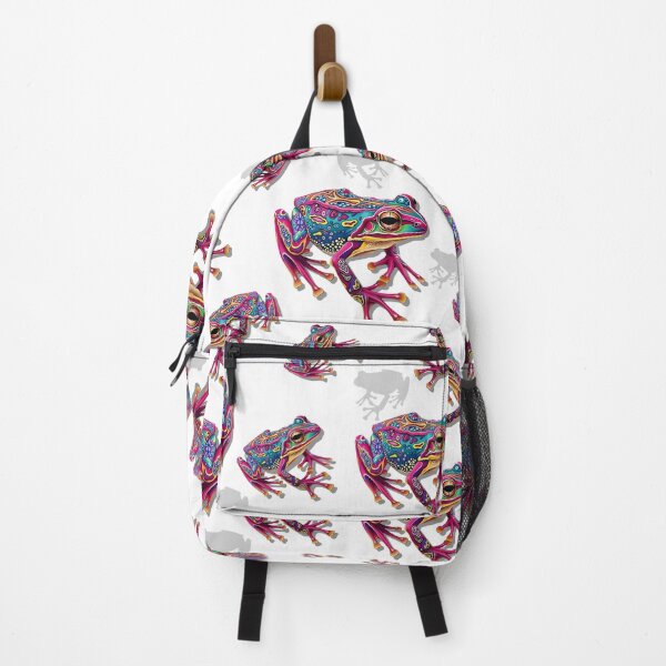 Item preview, Frog Artistic Colorful Painting white pattern designed and sold by BeebooDesign.