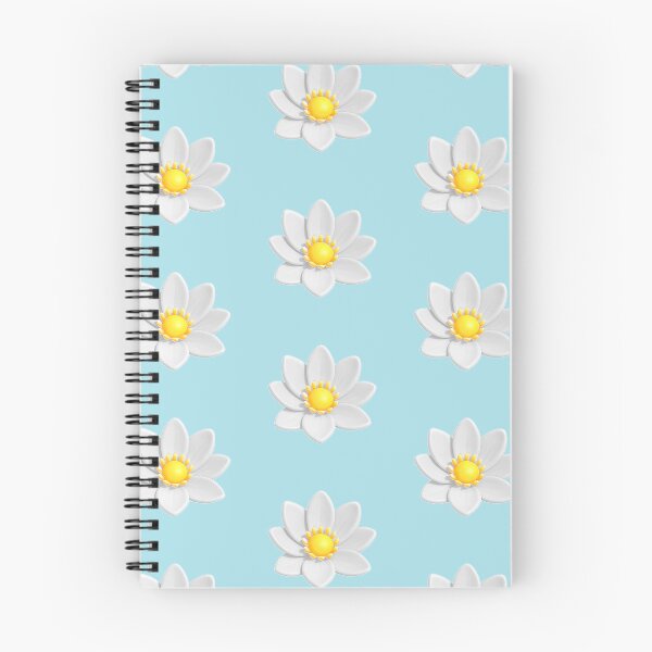 Item preview, White lotus 3D flower trendy pattern sky blue background designed and sold by HandmadeMood.