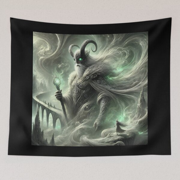 Item preview, "Heimdall and the Bifrost – Guardian of the Rainbow Bridge | Norse Mythology Fantasy Art" designed and sold by Umbra666.