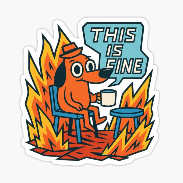 Item preview, “This is Fine” Classic Meme Dog - Bold Graphic Style designed and sold by GirlyPopped.