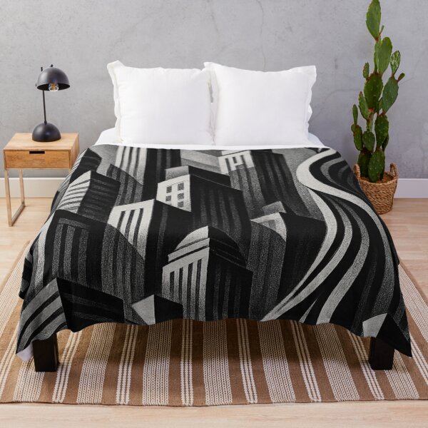 Item preview, Futuristic city in black and white designed and sold by Sigtrix.