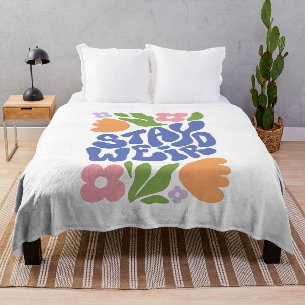 Item preview, Stay Weird Retro Floral Quote designed and sold by artistcamellia.