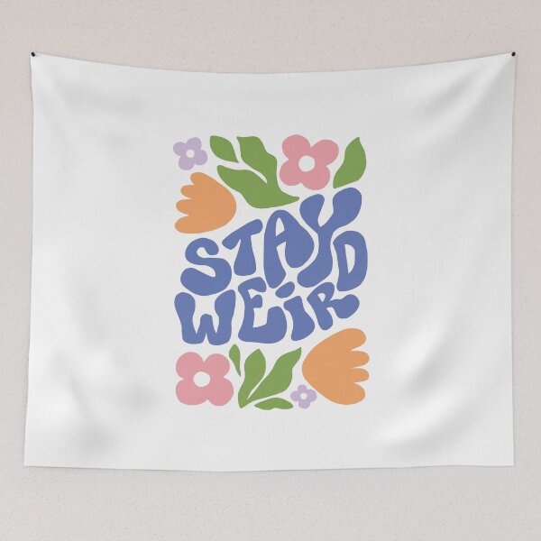 Item preview, Stay Weird Retro Floral Quote designed and sold by artistcamellia.