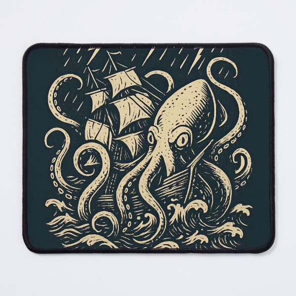 Item preview, Kraken Sea Monster Attacking a Ship designed and sold by Oh, the HORROR!.