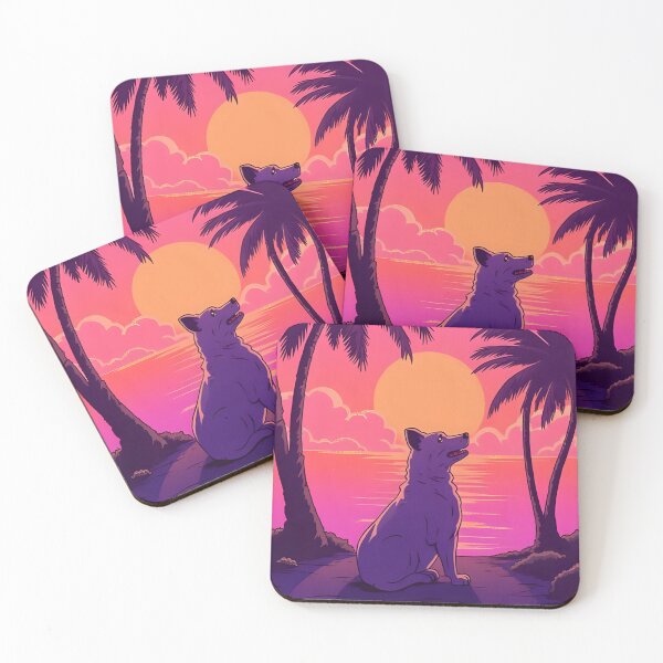 Item preview, Sunset Dog at the Beach - Vibrant Digital Art with Tropical Vibes designed and sold by MafiaCreation.