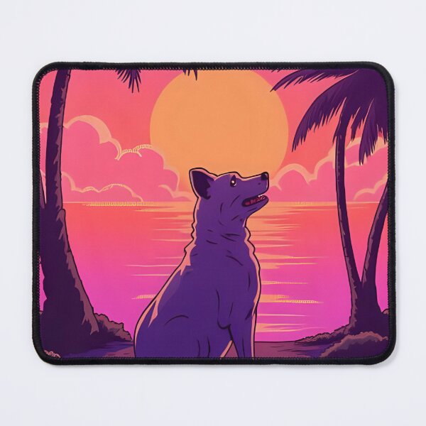 Item preview, Sunset Dog at the Beach - Vibrant Digital Art with Tropical Vibes designed and sold by MafiaCreation.