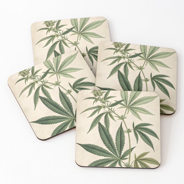 Item preview, Vintage Botanical Illustration with Cannabis Leaves designed and sold by DuskTillDown.