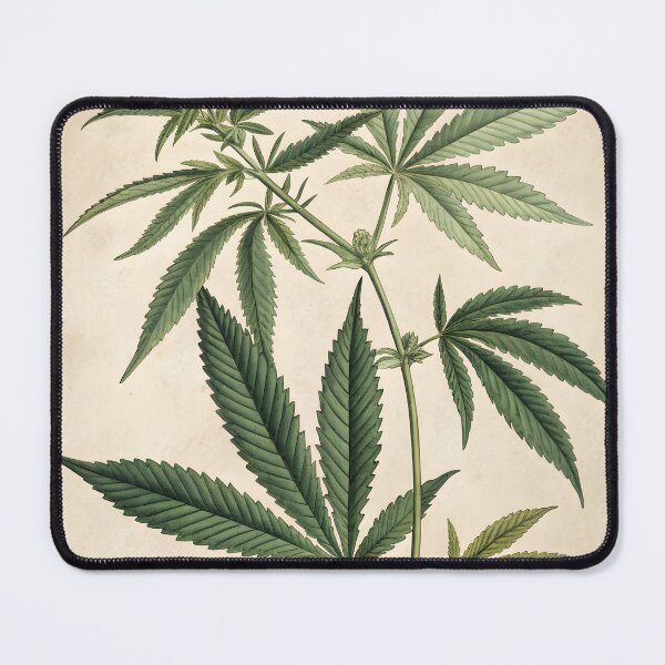 Item preview, Vintage Botanical Illustration with Cannabis Leaves designed and sold by DuskTillDown.