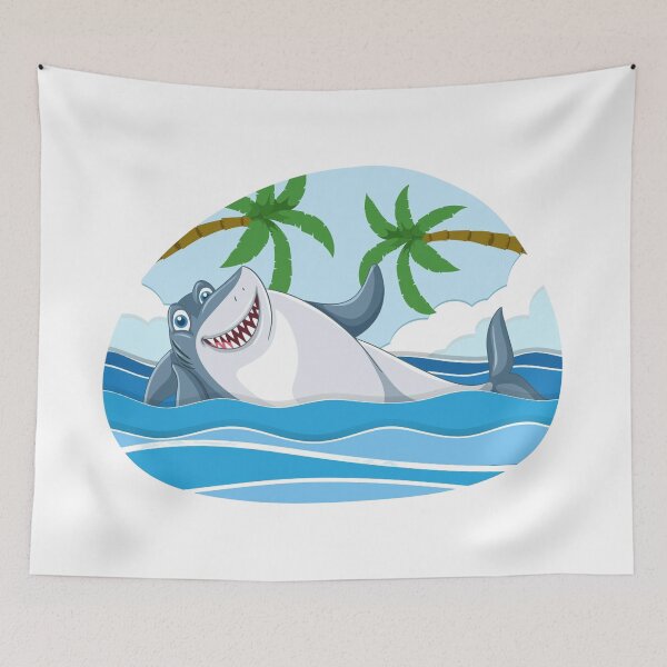 Item preview, Blue funny shark cartooning designed and sold by elhamart.