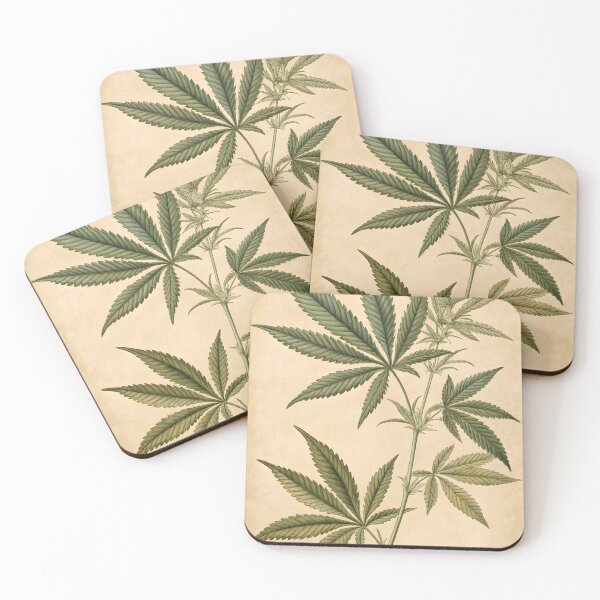 Item preview, Vintage Botanical Illustration with Cannabis Leaves designed and sold by DuskTillDown.