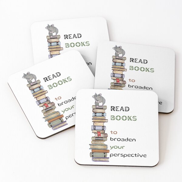 Item preview, Mouse On Bookstack, READ Books to Widen Your Perspective designed and sold by JoyfulWhimsy.
