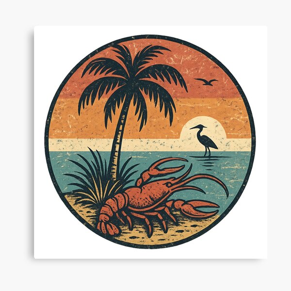Item preview, Crayfish Retro Sunset designed and sold by Sturdust.