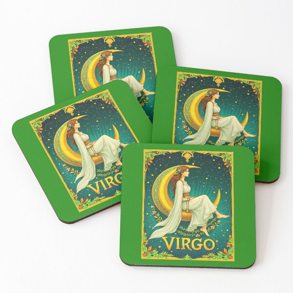 Item preview, Virgo Maiden Sitting on a Crescent Moon designed and sold by Marymarice.