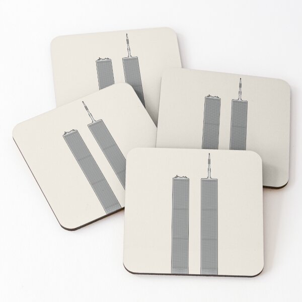 Item preview, Twin Towers World Trade Center Architectural Illustration (Outlined) designed and sold by archetype prints.
