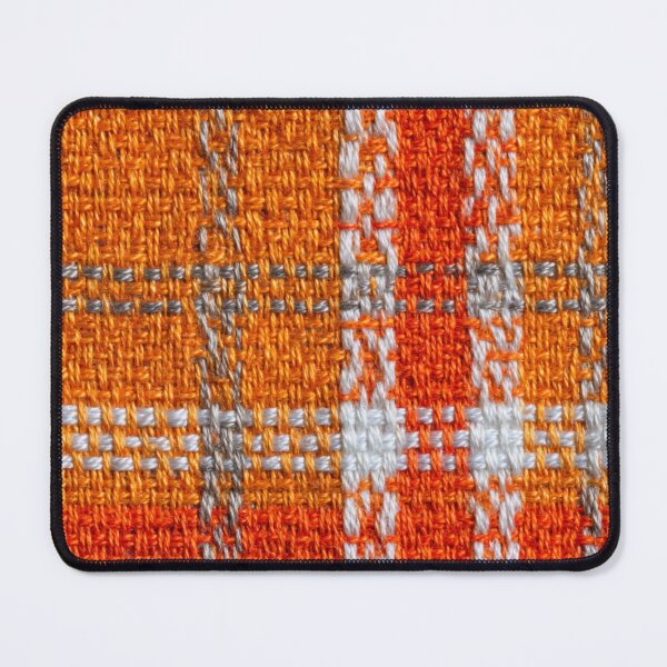 Item preview, Faux Embroidery Orange Plaid Fabric – Rustic Woven Look designed and sold by Nicholas Panek.