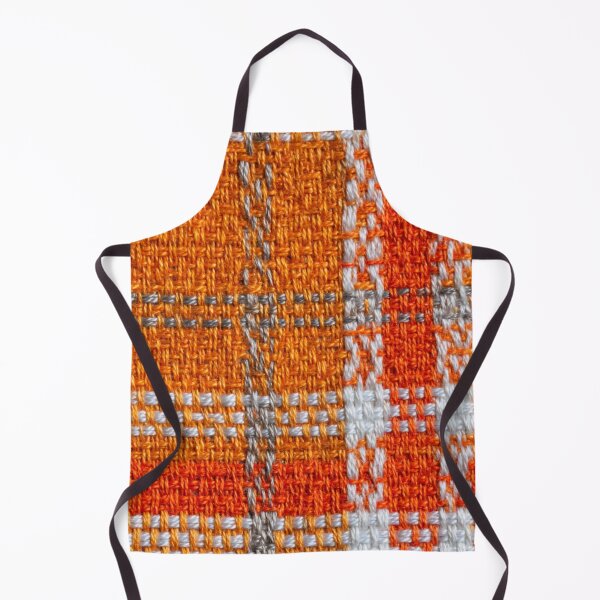 Item preview, Faux Embroidery Orange Plaid Fabric – Rustic Woven Look designed and sold by Nicholas Panek.