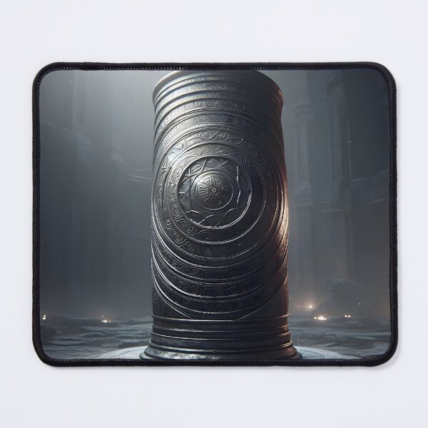 Item preview, Mystical Cylindrical Structure with Ornate Engravings designed and sold by PandaTShirtShop.