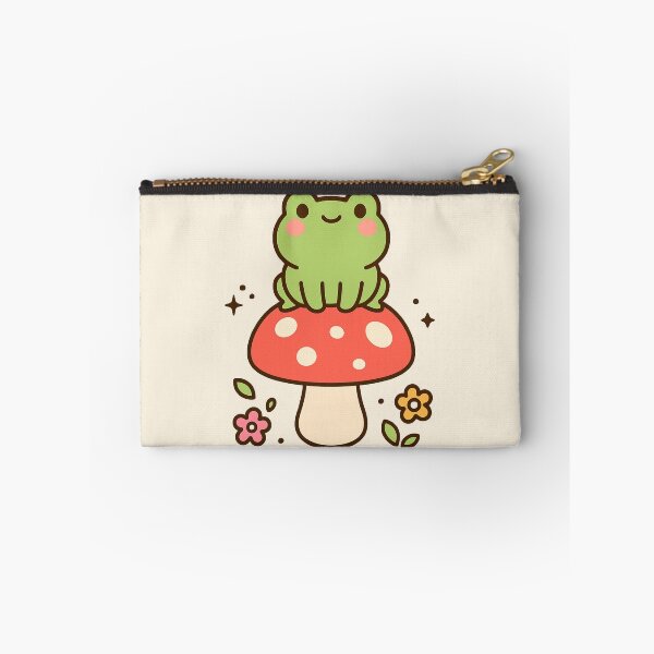 Item preview, Kawaii Frog on Mushroom - Cottagecore Cute Animal Art designed and sold by OnPointOutfits.