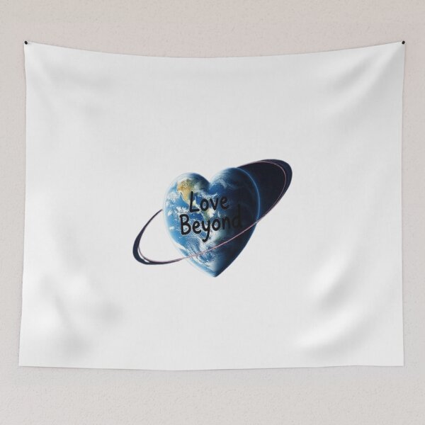 Item preview, Love Beyond – Heart-Shaped Earth with Cosmic Rings designed and sold by DevasLane.