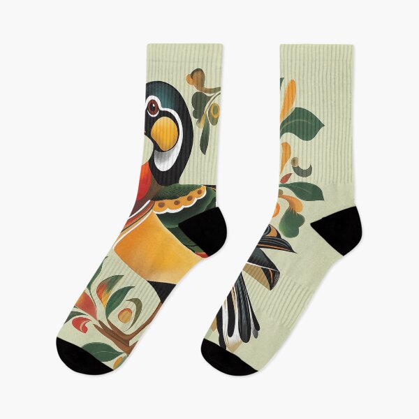 Item preview, A colorful wood duck drake in a decorative folk-art style. designed and sold by HEMRO.