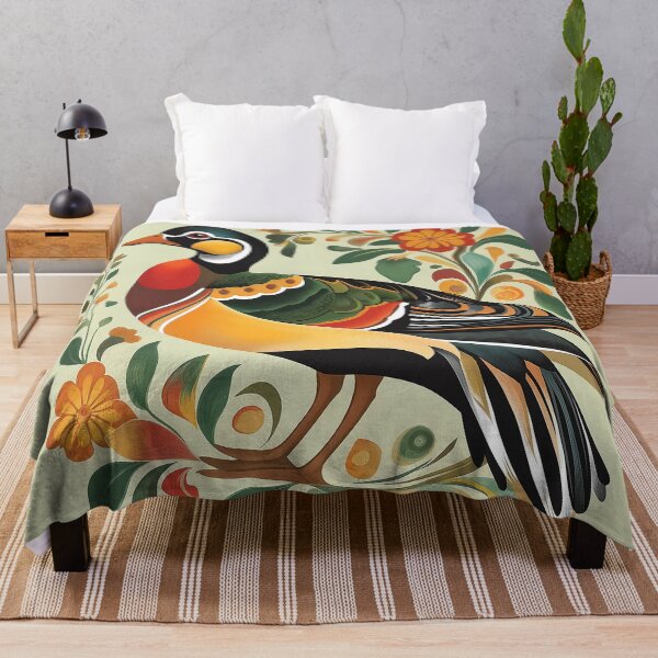 Item preview, A colorful wood duck drake in a decorative folk-art style. designed and sold by HEMRO.
