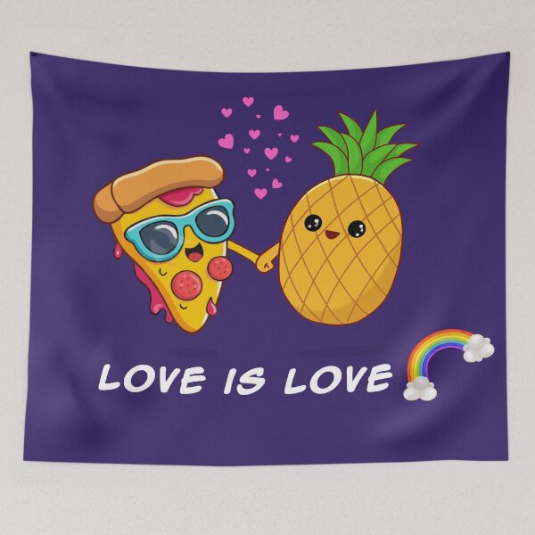 Item preview, Love is Love pineapple hearts pizza design designed and sold by RinkyArt.