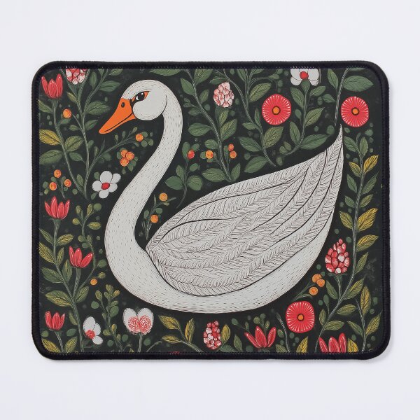 Item preview, Decorative Swan Design with Botanical Patterns and Indian Motifs. designed and sold by HEMRO.