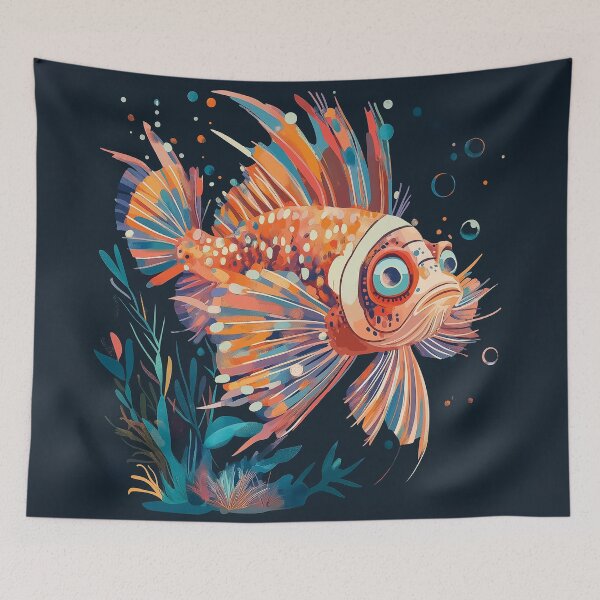 Item preview, Playful Underwater Lionfish design with Vibrant Tropical Colors. designed and sold by HEMRO.