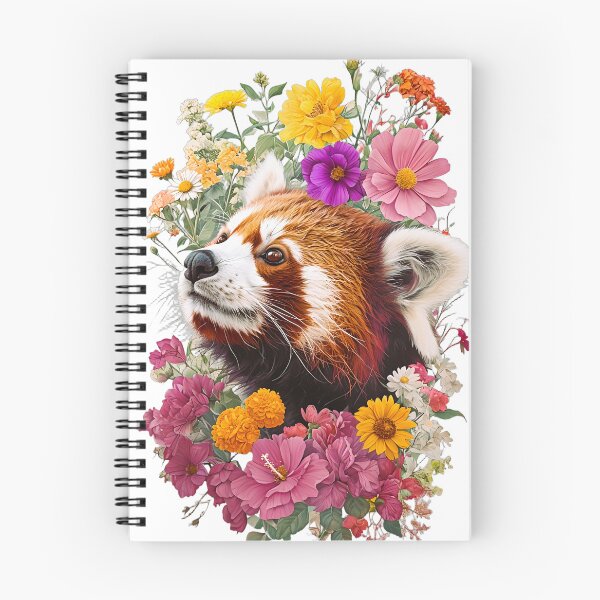 Item preview, Floral Red Panda  – Botanical Wildlife Portrait Art designed and sold by AWildLifeShop.
