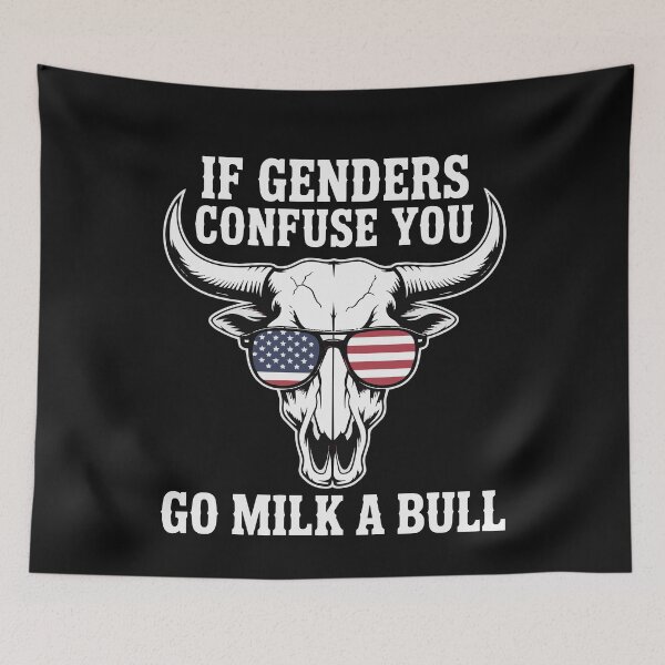 Item preview, If Genders Confuse You Go Milk a Bull American Flag  designed and sold by clothesy7.