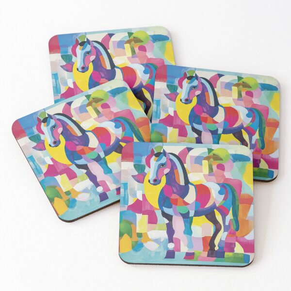 Item preview, Vibrant horse design with bold geometric shapes and patterns. designed and sold by HEMRO.