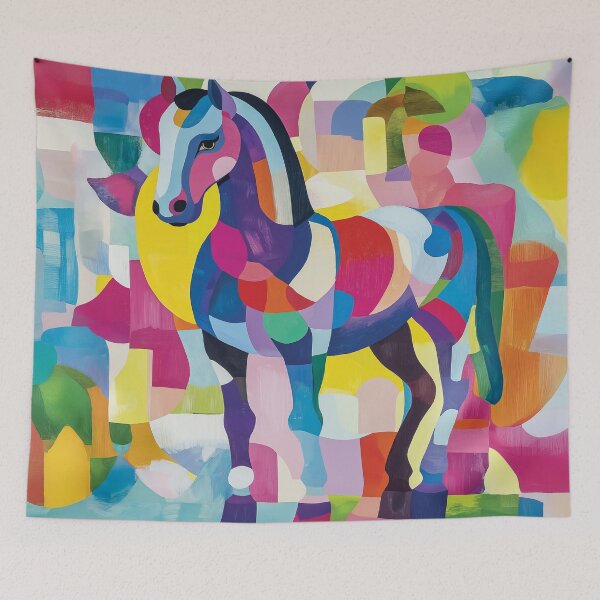 Item preview, Vibrant horse design with bold geometric shapes and patterns. designed and sold by HEMRO.