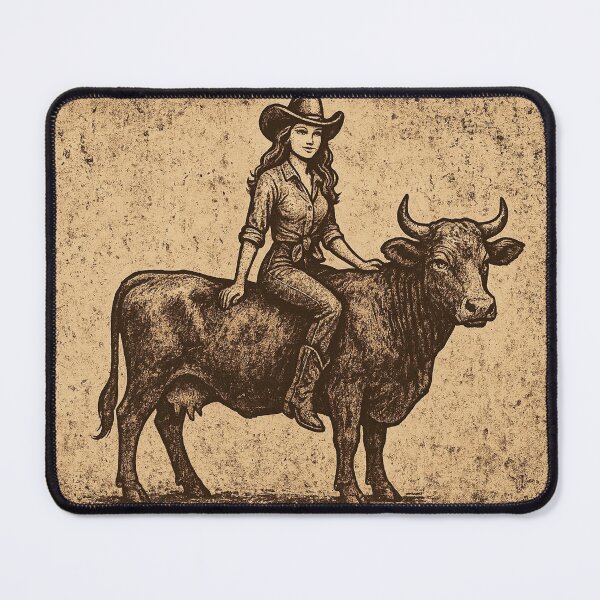 Item preview, cowgirly on a cow designed and sold by OnlyTheWest.