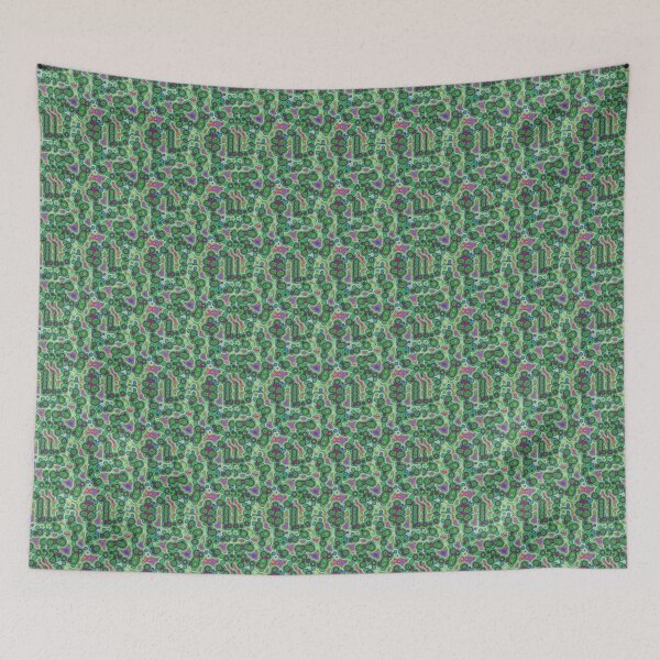 Item preview, Psychedelic Green Pattern – Retro Swirls in Seamless Chaos designed and sold by Neonyx2020.