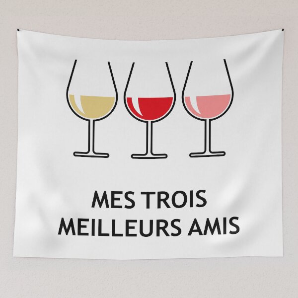 Aperçu de l'œuvre Mes Trois Meilleurs Amis (Vin / Ouvert Bombé) créée et vendue par Roderix.