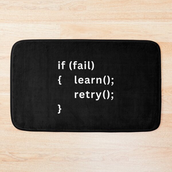 Item preview, Fail Learn Retry – Programming Mindset Motivational Code ("White Texts) designed and sold by Frezcola.