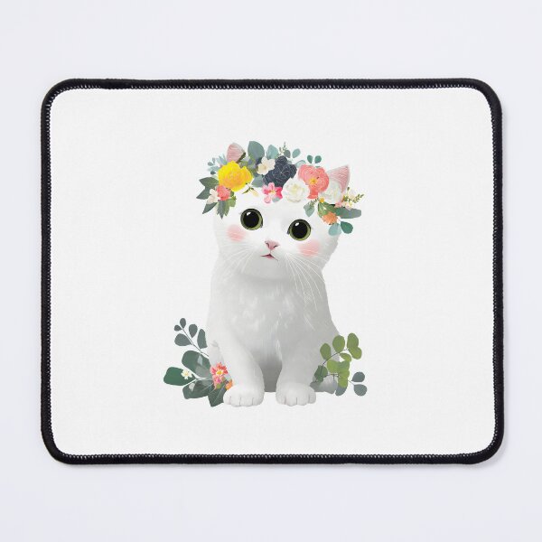 Item preview, Spring Cat with Flowers Art designed and sold by IssaraStudio.