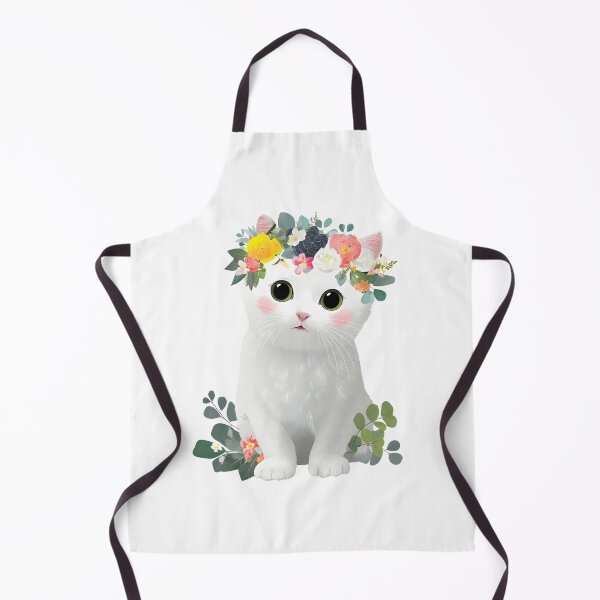 Item preview, Spring Cat with Flowers Art designed and sold by IssaraStudio.