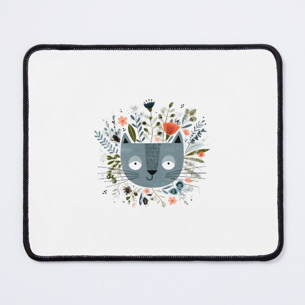 Item preview, Gentle Cat with Floral Crown Drawing designed and sold by IssaraStudio.
