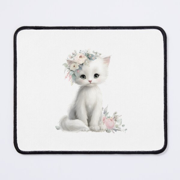 Item preview, Cute Spring Cat with Flower Crown designed and sold by IssaraStudio.