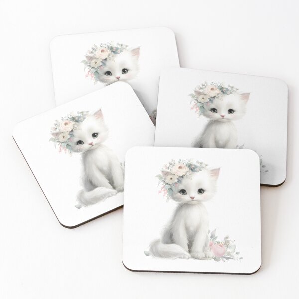 Item preview, Cute Spring Cat with Flower Crown designed and sold by IssaraStudio.